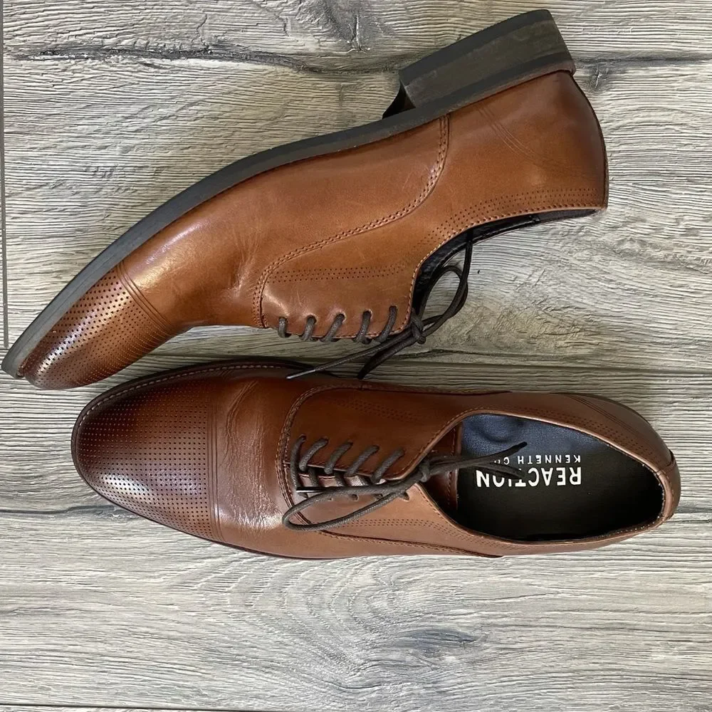 Kenneth Cole Reaction Jean LaceUp Men's Cognac sz8
